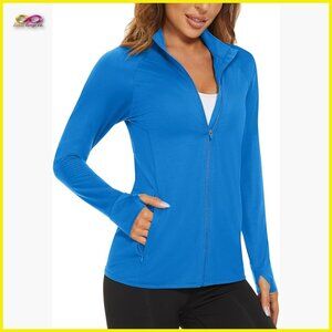Lightweight Athletic Jacket UPF 50+ Full Zip Long Sleeve Outdoor Sun Protection